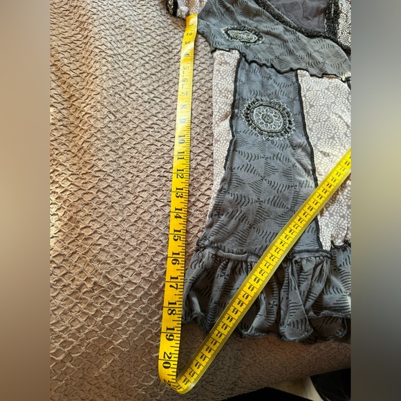 Bundle 3 for $10 DIDI gray patchwork beaded wrap top. - Picture 14 of 15